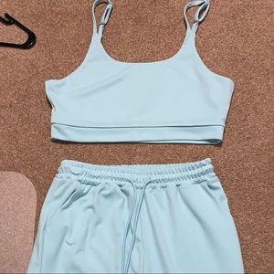 Matching sweatpants and crop top